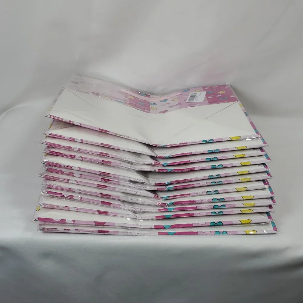 Kawaii Birthday Paper Gift Bag Bundle (12) Tissue Paper & Card Included